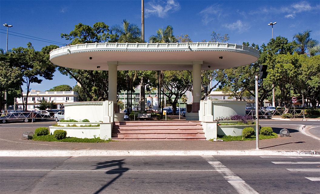 Coreto art déco da Praça Cívica, no centro de Goiânia